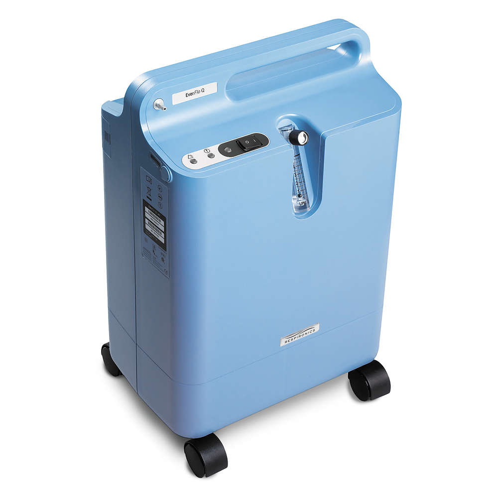 Photo of the EverFlo Q Stationary Oxygen Concentrator on a white background.