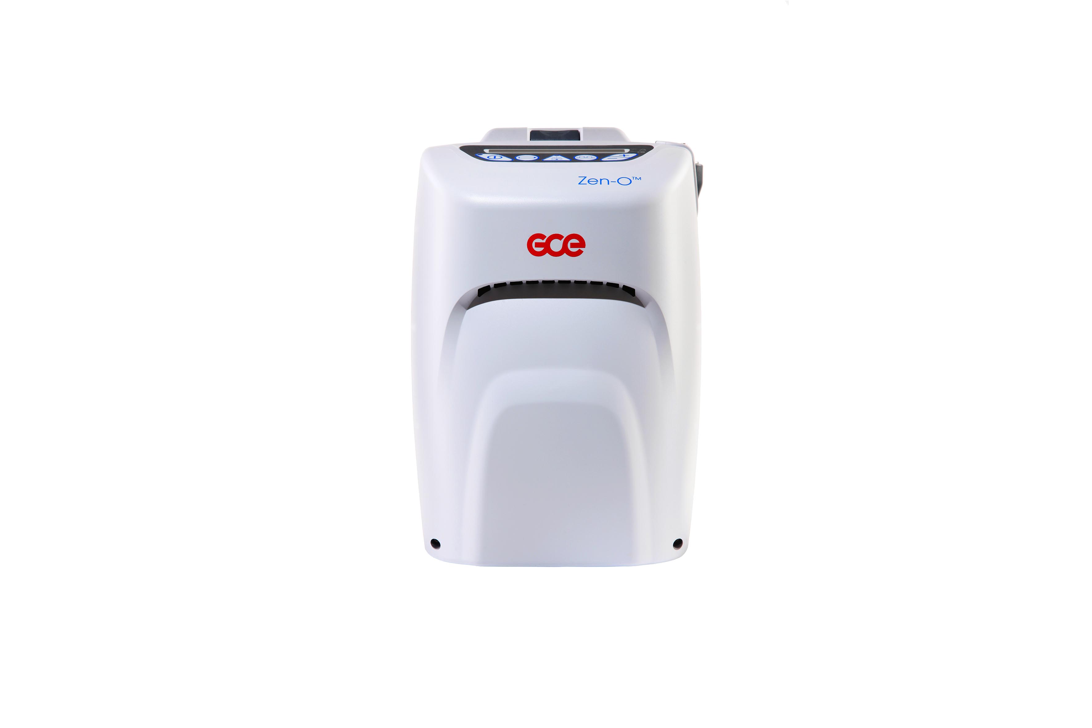 Photo of the Zen-O Portable Oxygen Concentrator on white background.